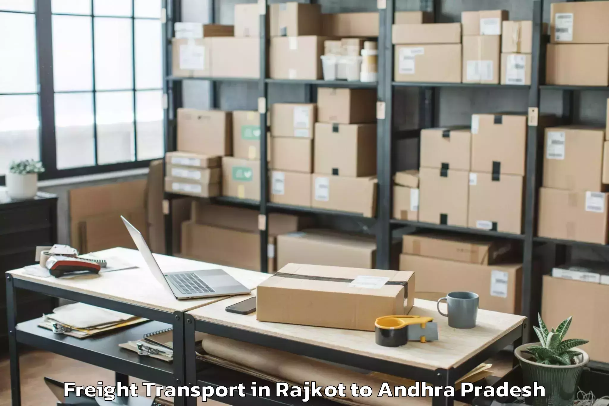 Professional Rajkot to Yelamanchili Freight Transport